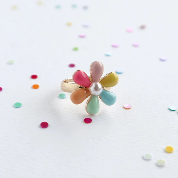 Mon Coco Adjustable Ring -  Rainbow Petal