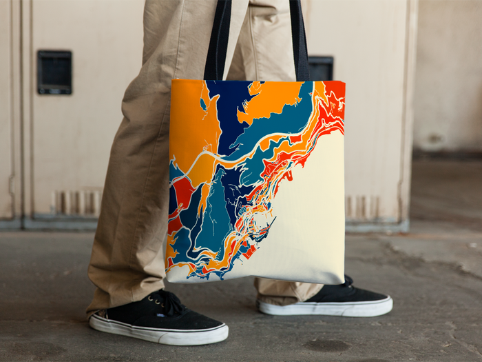 Monaco Map Tote Bag - Montecarlo Map Tote Bag 15x15