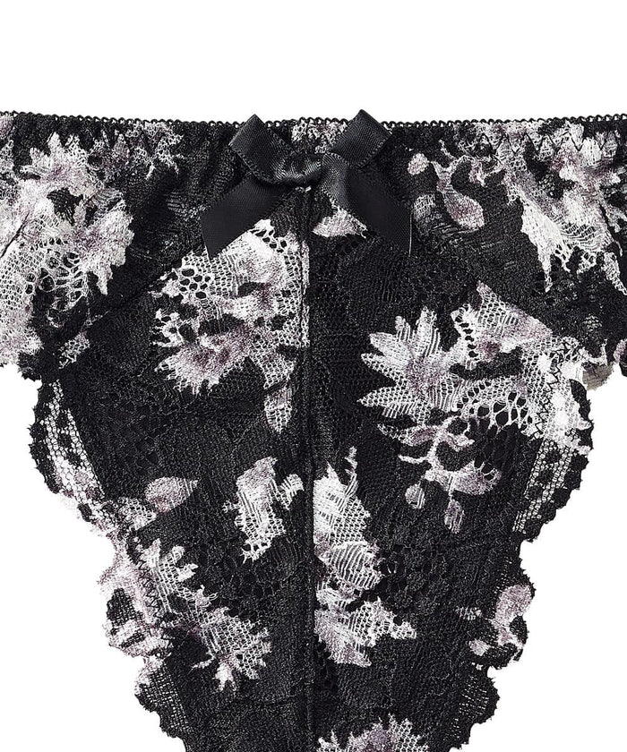 Monotone Flower Thong