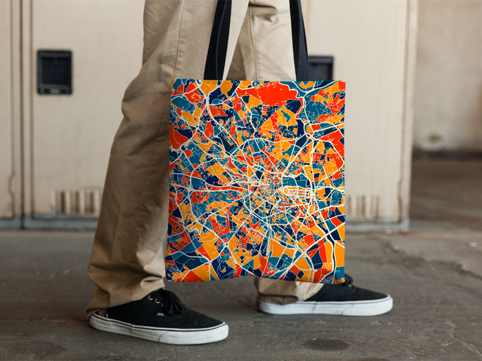 Montpellier Map Tote Bag - France Map Tote Bag 15x15