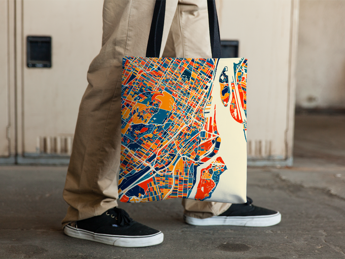 Montreal Map Tote Bag - Mtl Map Tote Bag 15x15
