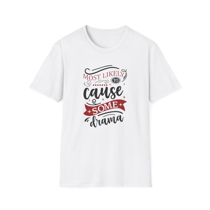 light blue t-shirt with bold festive humour slogan
