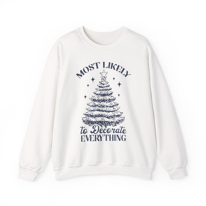 sand sweatshirt with festive decorator slogan print for christmas gift