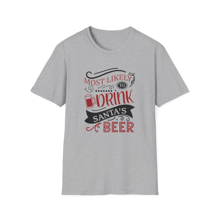 natural t-shirt with cheeky christmas slogan print for holiday gatherings