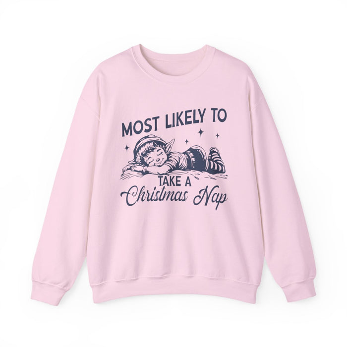sand sweatshirt with playful christmas nap graphic