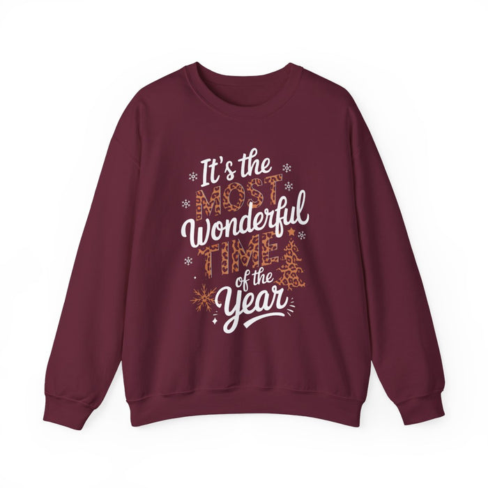 forest green sweatshirt with most wonderful time of the year festive graphic