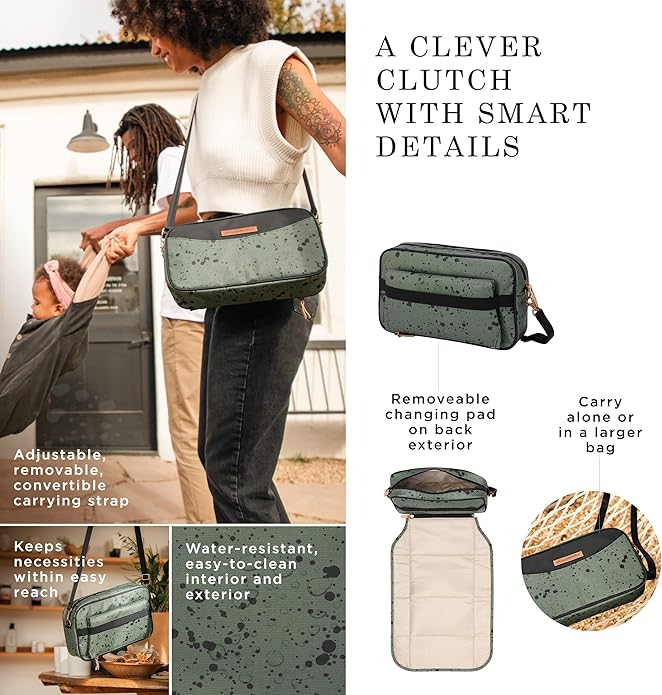 Nappy Bag Companion Clutch with Change Mat - Olive