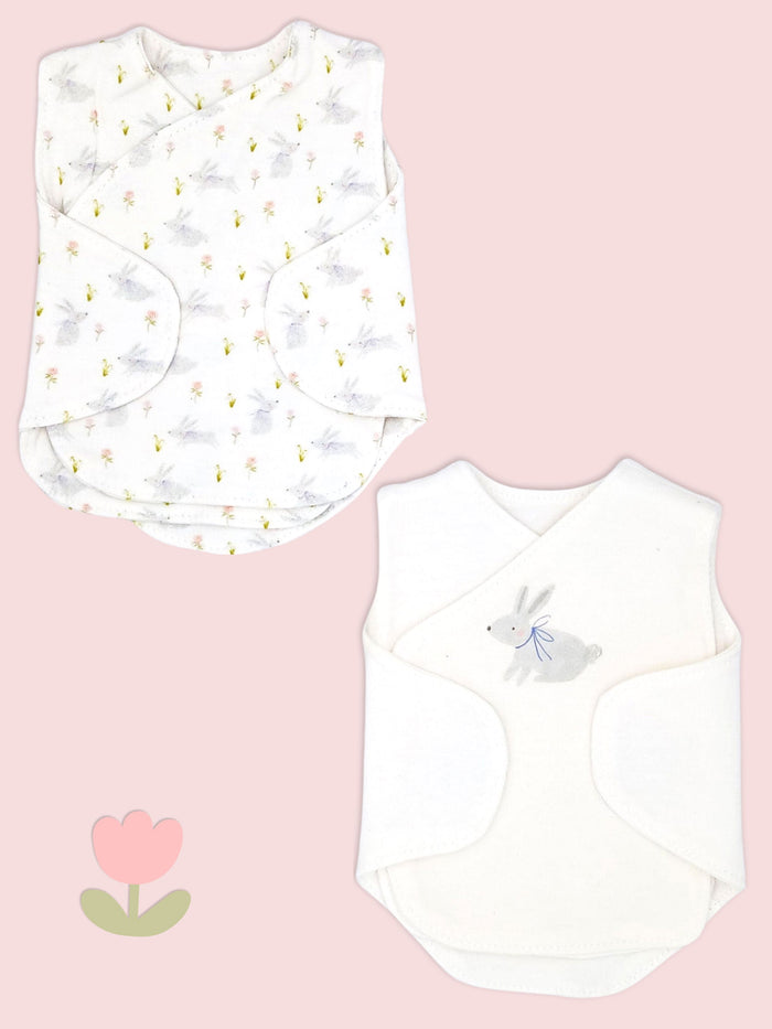 Neonatal Vest 2 Pack, Organic Cotton, Cottontail Bodysuit / Vest Little Dreamer