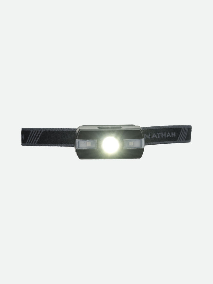 color:Black||seo:Nathan Neutron Fire Runners' Safety Headlamp - Black - Headlamp Front Detail View