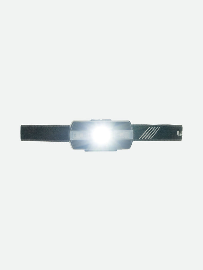 color:Charcoal||seo:Nathan Neutron Fire RX 2.0 Runner's Headlamp – Charcoal - Headlamp Front View –  Light On