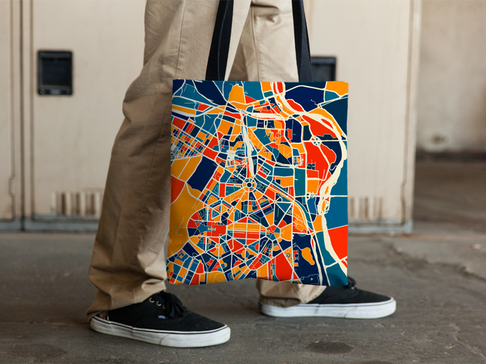 New Delhi Map Tote Bag - India Map Tote Bag 15x15