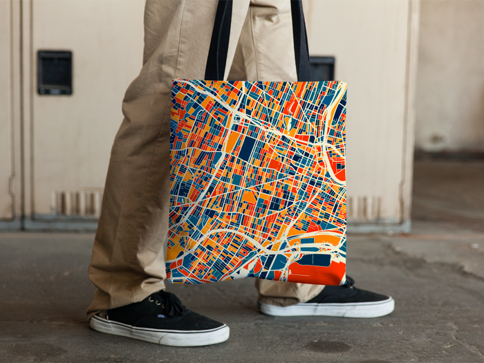 Newark Map Tote Bag - New Jersey Map Tote Bag 15x15