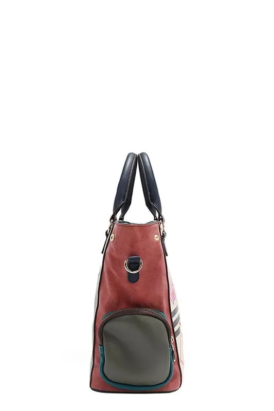 Nicole Lee USA Eco-Leather Handbag with Side Pockets