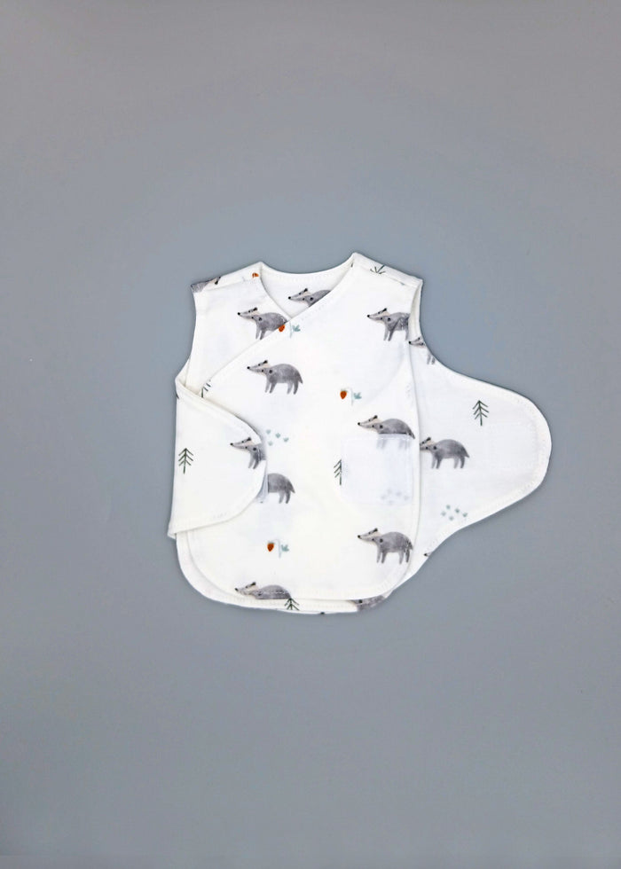 NICU Vest 2 Pack, Organic Cotton, Brave Badger & Clever Fox Bodysuit / Vest Little Dreamer