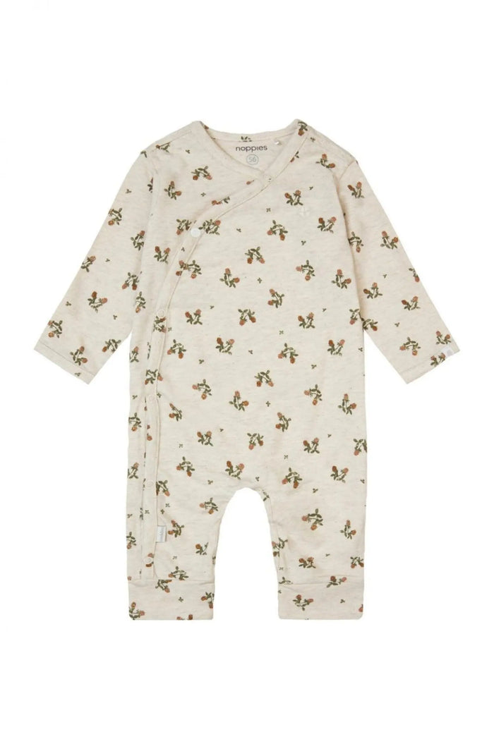 Oatmeal Flowery Playsuit Sleepsuit / Babygrow Noppies