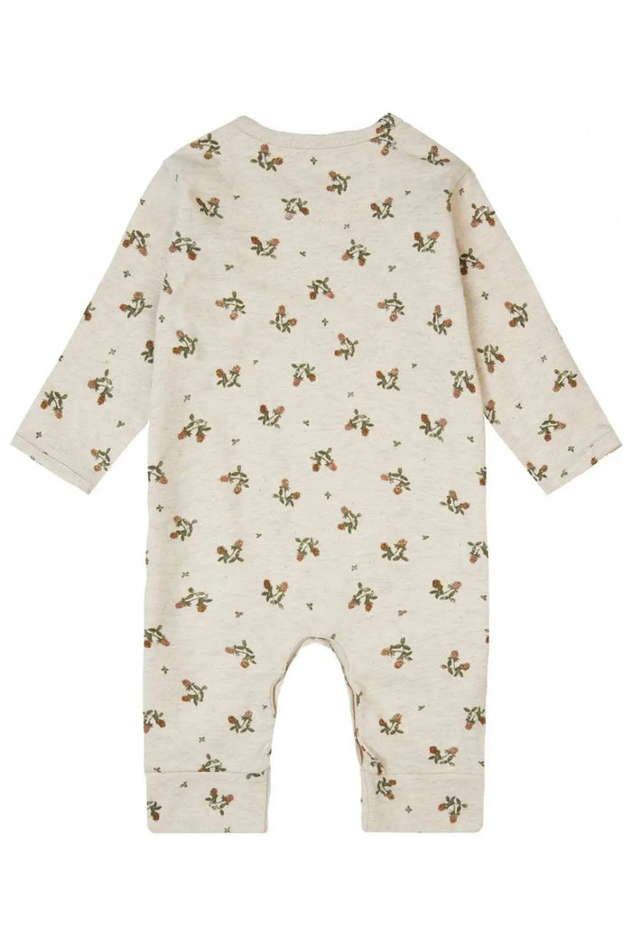 Oatmeal Flowery Playsuit Sleepsuit / Babygrow Noppies