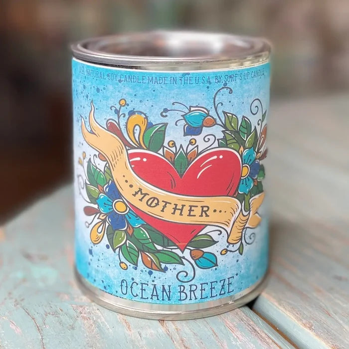 Ocean Breeze Tattoo Inspired Paint Can Candle - Mother's Day Collection