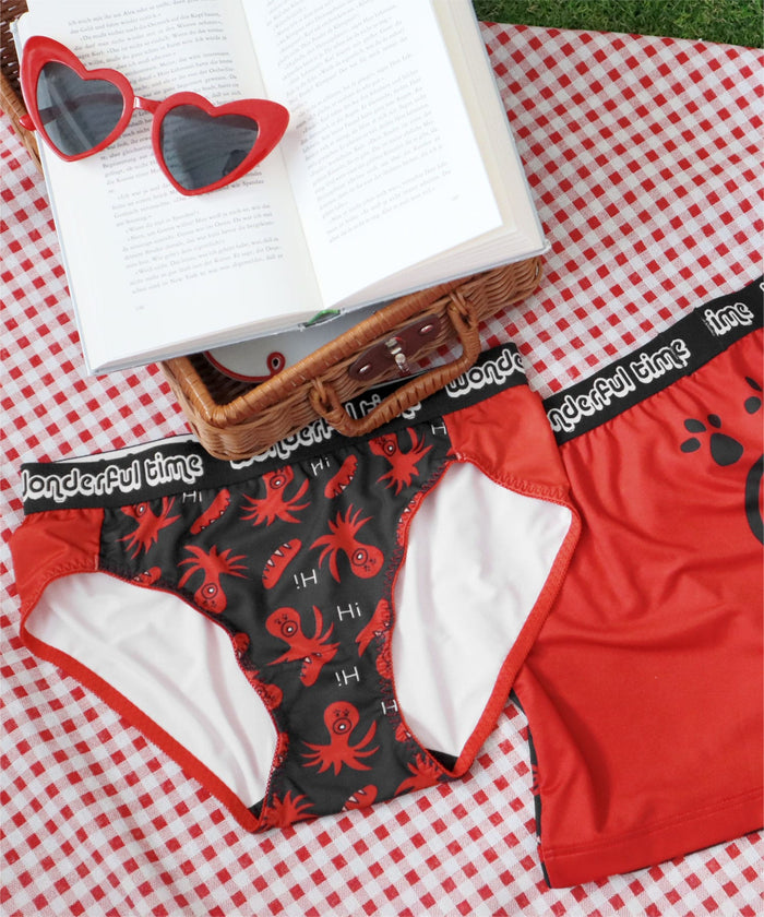 Octopus Sausage Print Bikini Panty