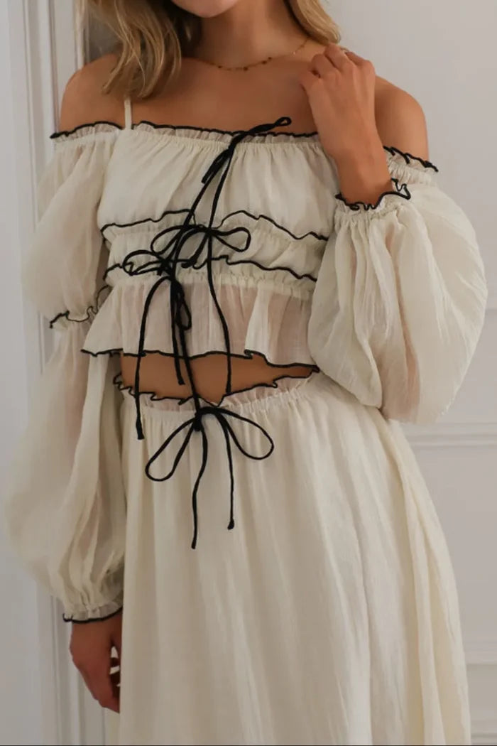 Off-Shoulder Top and Skirt Set