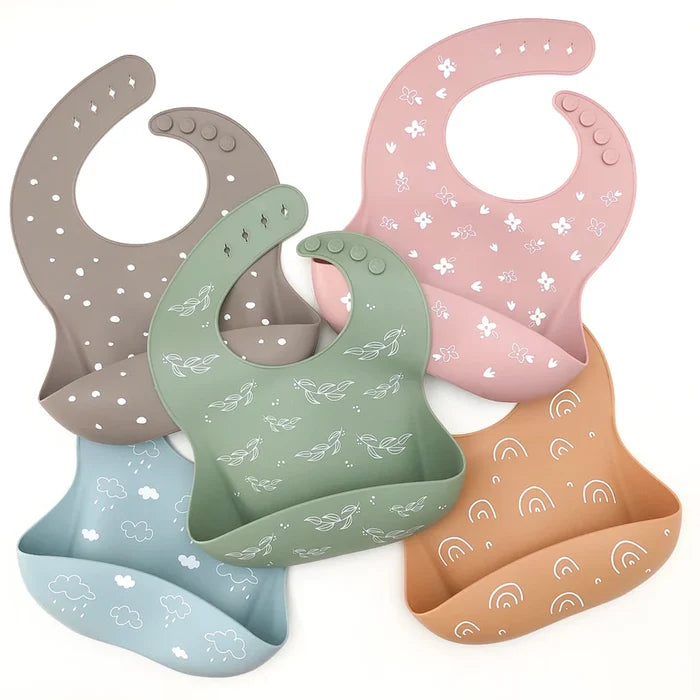 One Chew Three Silicone Catch Bib - Elements