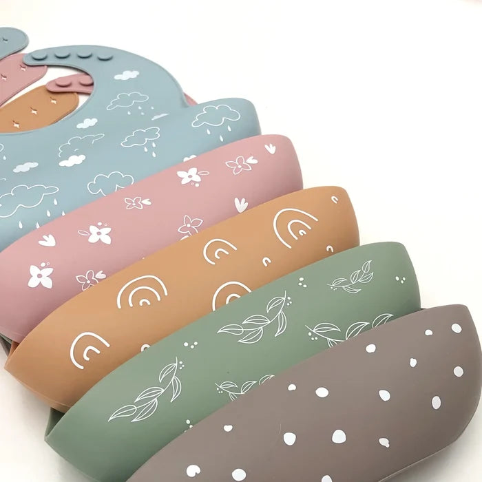 One Chew Three Silicone Catch Bib - Elements