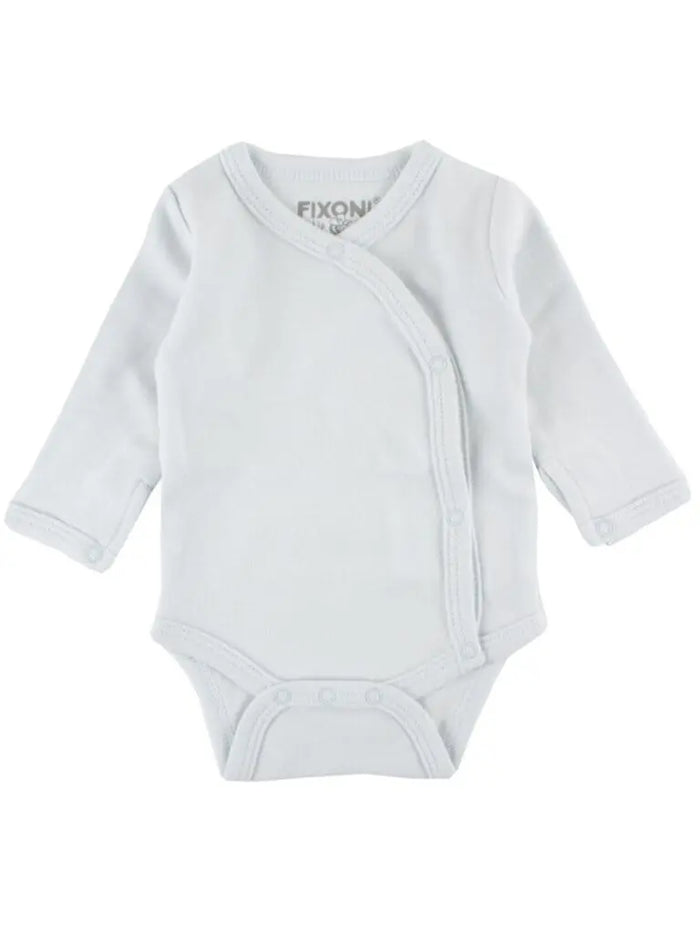 Organic Cotton Blue Long Sleeve Vest Bodysuit / Vest Fixoni