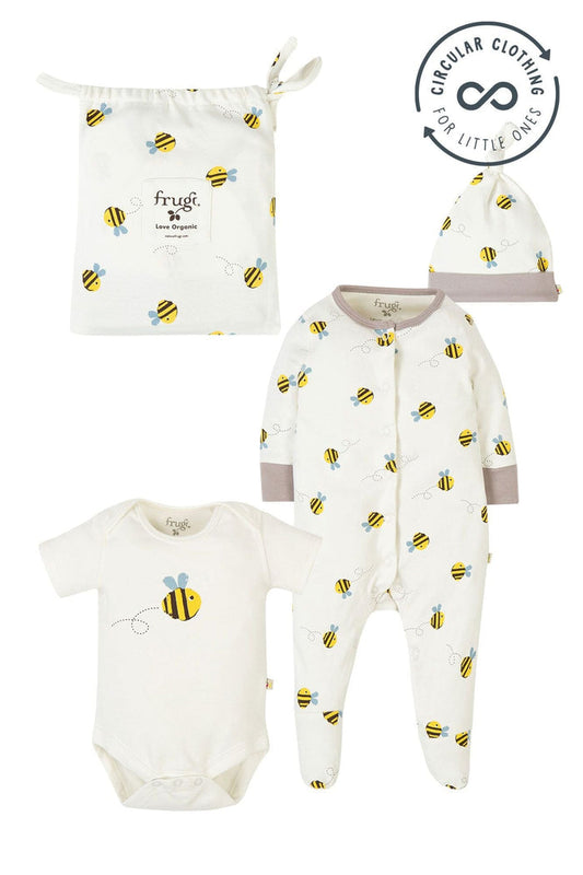 Organic Cotton Buzzy Bee Baby Gift Set by Frugi Outfit Frugi