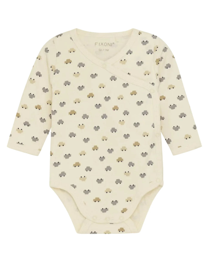 Organic Cotton Car Pattern Long Sleeve Bodysuit Bodysuit / Vest Fixoni