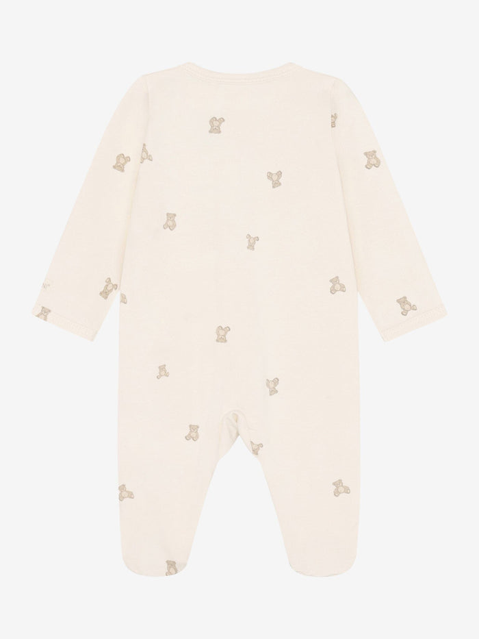 Organic Cotton Oatmeal & Teddy Onesie Sleepsuit / Babygrow Fixoni