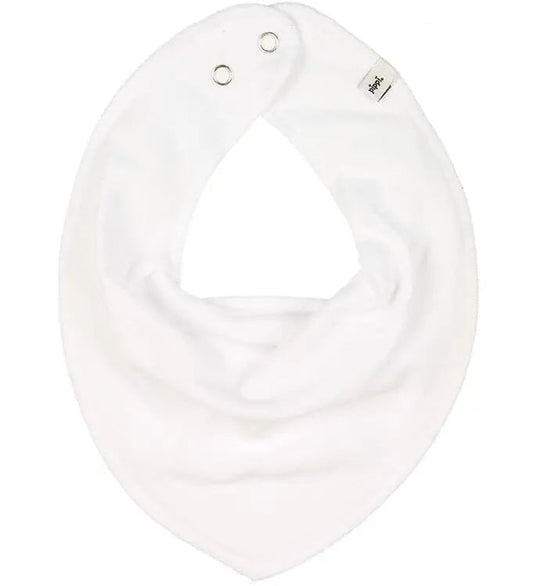 Organic Cotton Scarf Bib - White Dribble Bib Pippi
