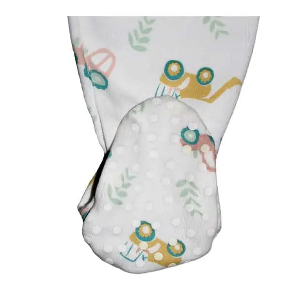 Organic Cotton Zip Up Tractor Sleepsuit Sleepsuit / Babygrow Cotton Boulevard