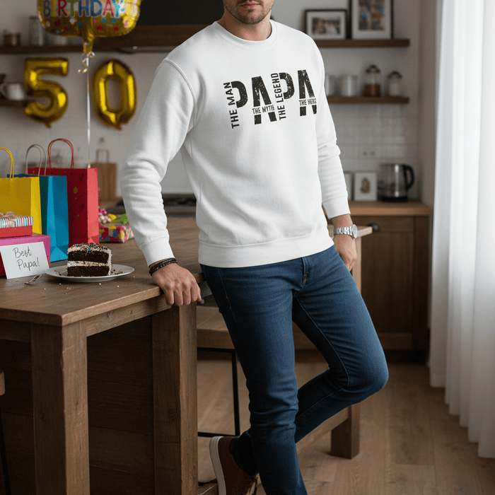 papa the man the myth the legend sweatshirt gift idea for dads and fathers