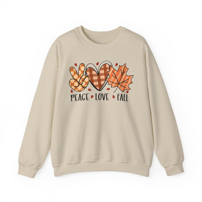 sport grey sweatshirt with peace love fall slogan print