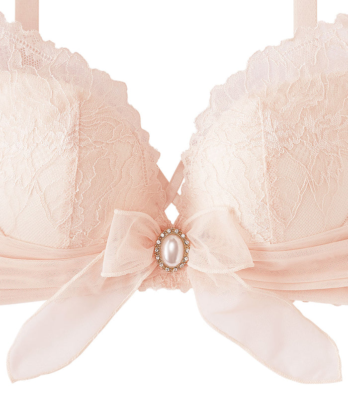 Pearl Ribbon Wireless Push-Up Bra