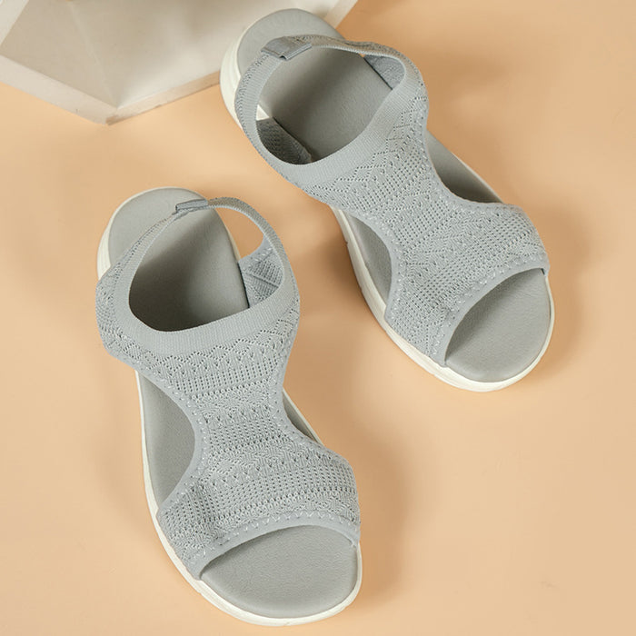 Peep Toe Solid Color Sandals