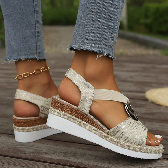 Peep Toe Wedge Sandals