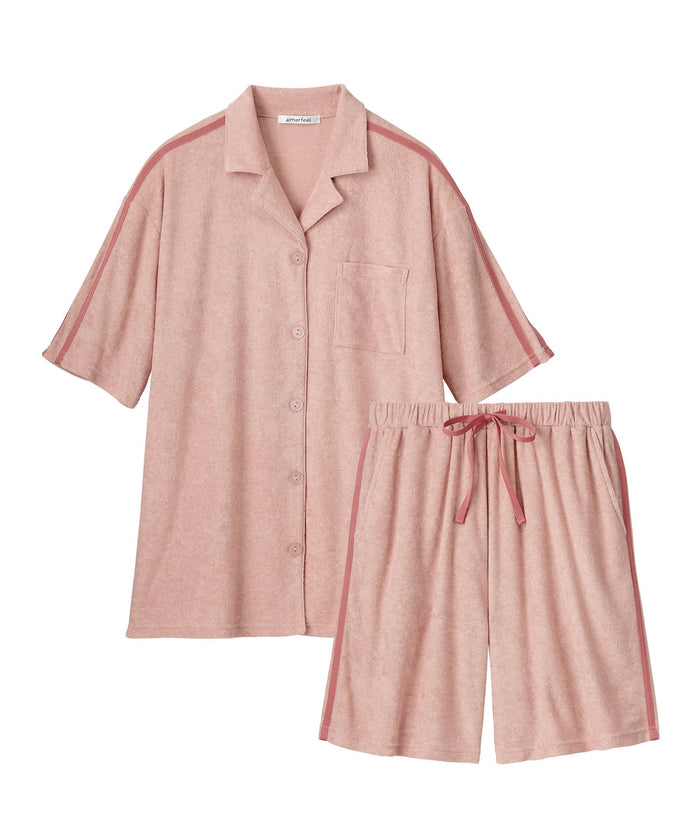 Pile Line Short Sleeve Top and Bottom Set