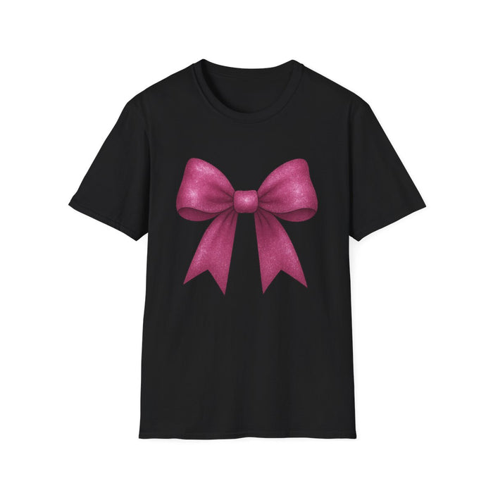 Pink Glitter Bow T-Shirt - funny t-shirt by Cheeky Business