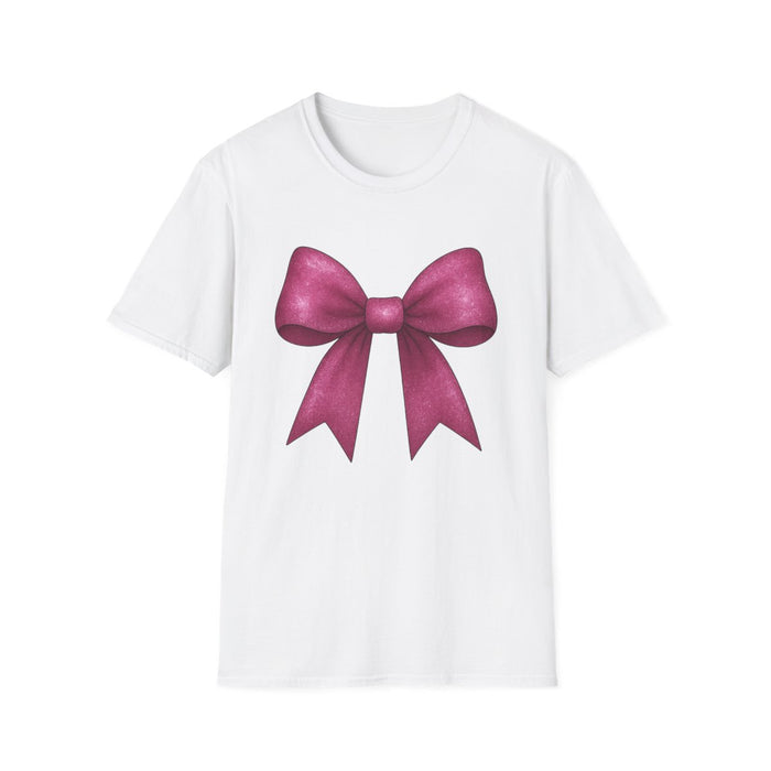 Pink Glitter Bow T-Shirt - funny t-shirt by Cheeky Business