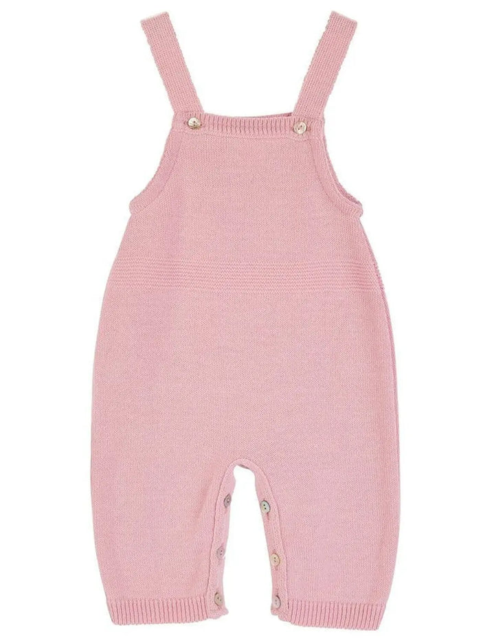 Pink Knitted Early Baby Dungarees Dungaree Dandelion