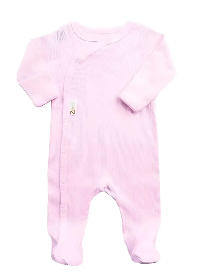 Pink Ribbed Sleepsuit Sleepsuit / Babygrow Soft Touch