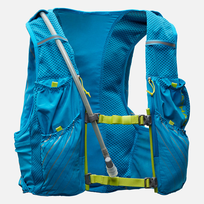 color:Blue Me Away/Finish Lime||view:SKU image primary||seo:Nathan Pinnacle 12 Liter Unisex Hydration Race Vest - Blue Me Away/Finish Lime Green - Front of Pack