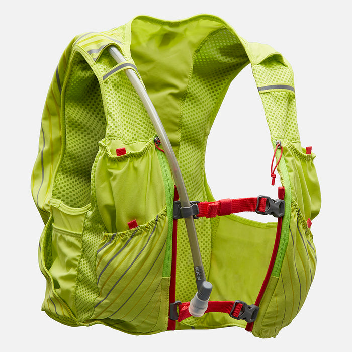color:Finish Lime/Hibiscus||view:SKU image primary||seo:Nathan Pinnacle 12 Liter Women's Hydration Race Vest - Finish Lime/Hibiscus - Front of Pack