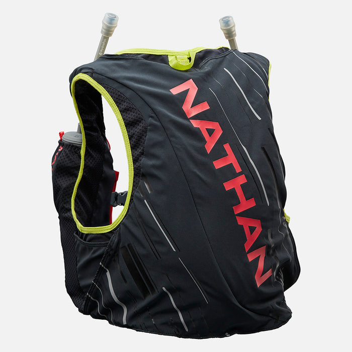color:Black/Hibiscus||view:SKU image back||seo:Nathan Pinnacle 4 Liter Women's Hydration Race Vest - Black/Hibiscus Red - Back of Pack
