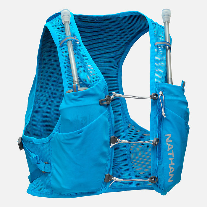 color:Electric Blue/Reflective Silver||view:sku image primary||seo:Nathan Pinnacle Breeze 4 Liter Unisex Hydration Race Vest - Electric Blue/Reflective Silver - Front of Pack