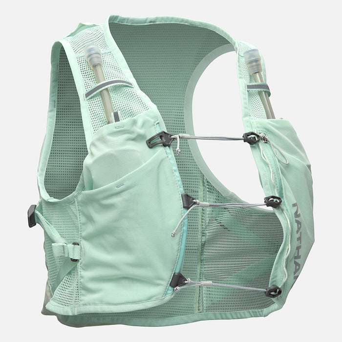 color:Surf Spray/Reflective Silver||view:SKU Image Primary||seo:Nathan Pinnacle Breeze 4 Liter Women's Hydration Race Vest - Surf Spray/Reflective Silver - Front of Pack