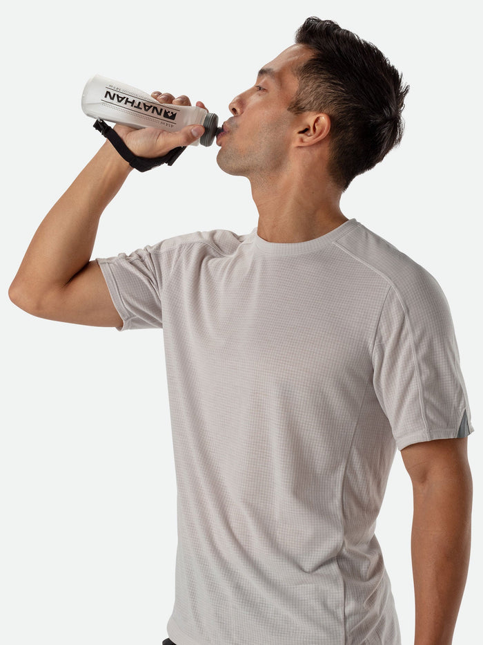 color:Clear||view:sku image back||seo:Nathan Pinnacle Lite Handheld 14oz - Clear - Runner Sipping Water