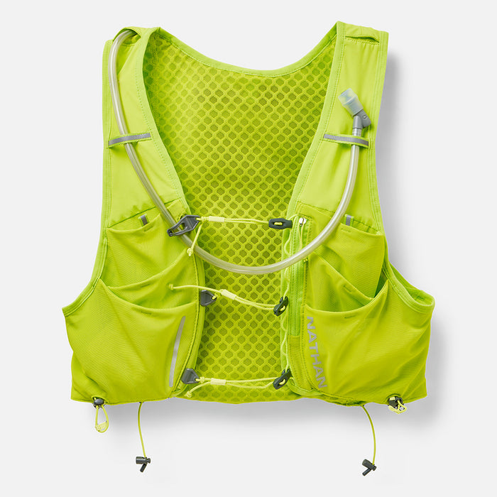 color:Finish Lime/Reflective Silver||view:sku image primary||seo:Nathan Pinnacle Pro 12 Liter Unisex Hydration Race Vest - Finish Lime/Reflective Silver - Front of Pack