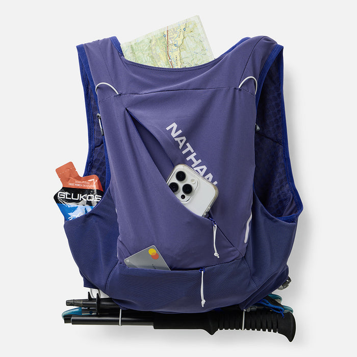 color:Indigo/Light Blue||view:sku image primary||seo:Nathan Pinnacle Pro 12 Liter Women's Hydration Race Vest - Indigo/Light Blue - Multiple Back Pockets for Storage of Energy Gels, Maps or Credit Cards/ID