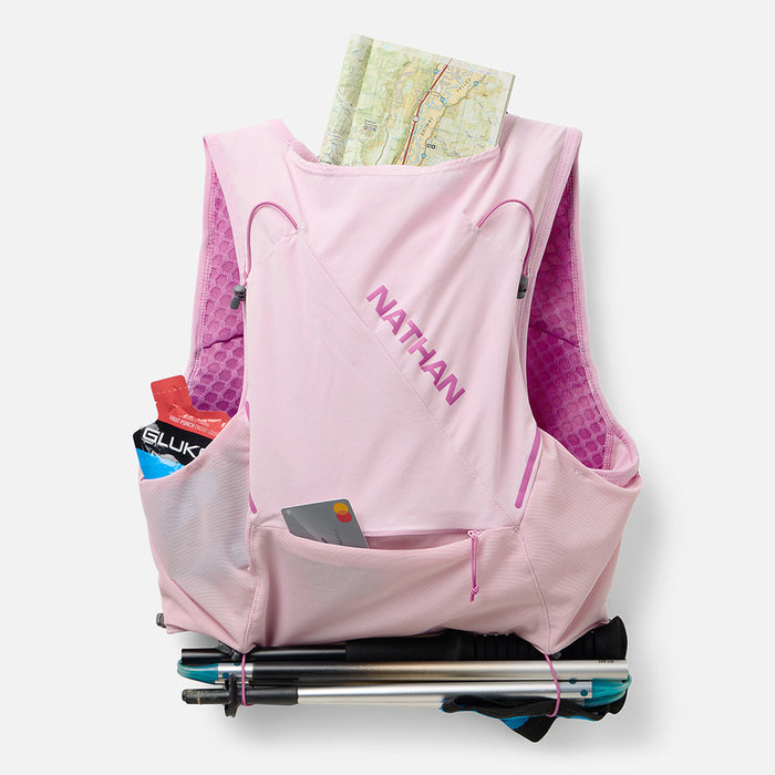 color:Light Pink/Fuchsia||seo:Nathan Pinnacle Pro 6 Liter Women's Hydration Race Vest - Light Pink/Fuchsia - Multiple Back Pockets for Storage of Energy Gels, Maps or Credit Cards/ID